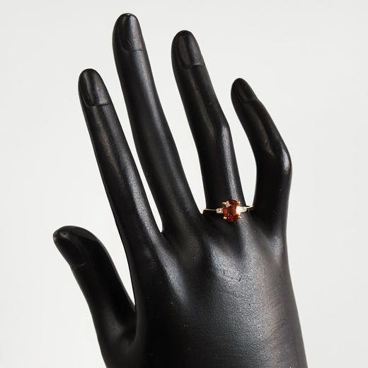 【天然正品】AU750黄金镶钻镶天然约1克拉橙色蓝宝石（忠贞、热情）戒指17号（戒圈可改）290126NJM46 商品图7