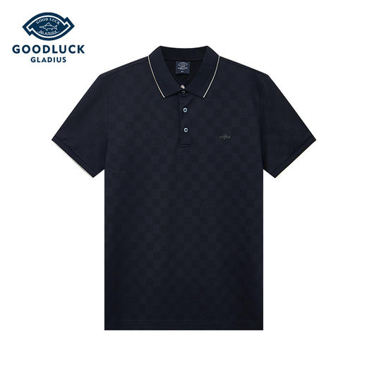 【莱赛尔】德鲨鲨鱼男士短袖POLO衫新款提花休闲翻领T恤男 商品图0