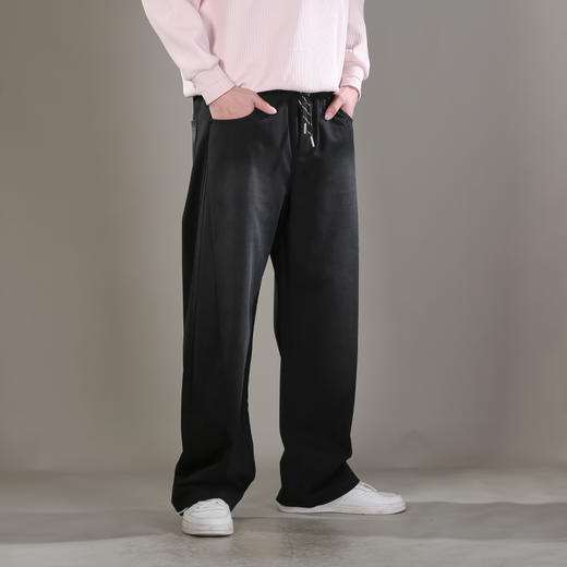 DRONKOO 2026 抽绳口袋钉扣前后斜破缝喷色中厚卫裤长裤 商品图3