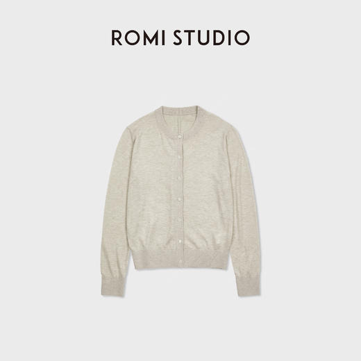 ROMI STUDIO“松弛慵懒”桑蚕丝绵羊毛混纺圆领套头开衫 RWCSST2376 商品图0
