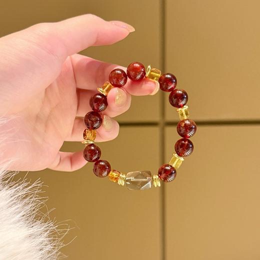 ARSIS｜晶石系列 元气稳运·石榴石茶水晶串珠手链 商品图1