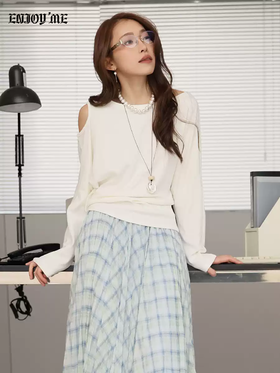 【门店同款】ENJOY春季“柔权主义”两穿露肩上衣 169248061