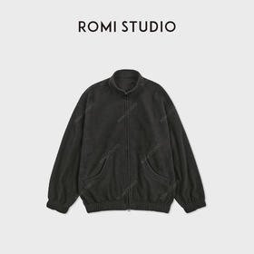 ROMI STUDIO“简约率性”双针机织绒面宽松摇粒绒外套 RWCWW07475