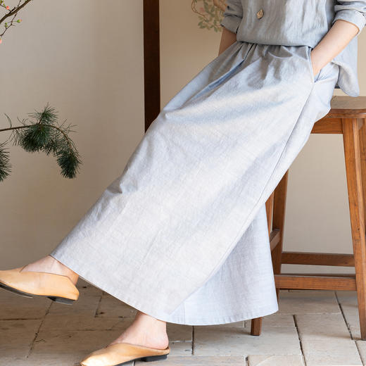 牧衣游原创 32支纯棉半身裙新款宽松显瘦百搭文艺休闲半裙 馥记 商品图0