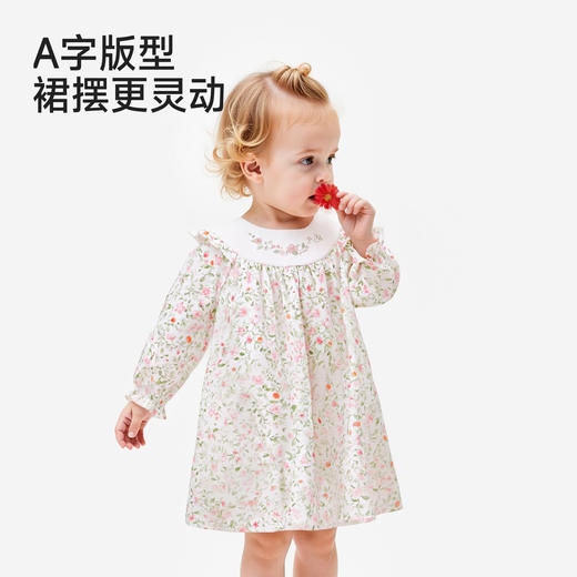 【商场同款】英氏童装女宝连衣裙日常法式可爱小洋裙春夏碎花裙子 商品图3