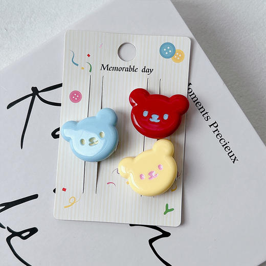 三原色蝴蝶结小熊头组合夹-纪念日百货门店同款169096651 商品图2