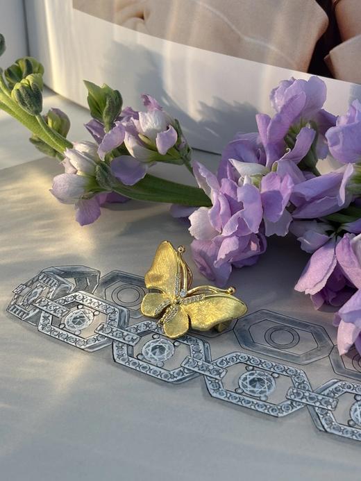 金丝羽蝶  重工拉丝蝴蝶胸针 银镀金首饰  （非质量问题 不支持退换货） 商品图2