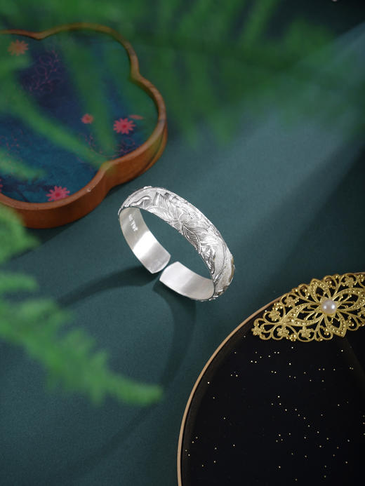 子佩集S999手工银【风荷举华】手镯【ZYG026】原创设计2602 商品图3