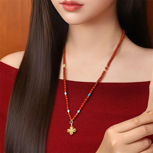 【新人专享699元】18K金镶锆十字金刚杵吊坠挂坠 MEMORA诗普琳KP225801（线上专款） 商品图2