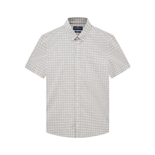 【棉混纺】德鲨鲨鱼短袖格子衬衫男2026夏新款休闲衬衣男 商品图4