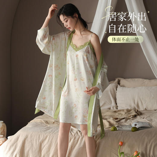 【清仓捡漏】【两件套】【L-XXL】【秋鹿】女士性感睡袍套装 商品图3