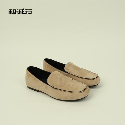 和诚行2026春季新款复古一脚蹬磨砂皮深口舒适软平底女式乐福鞋1830059 商品图0