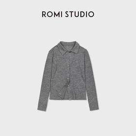 ROMI STUDIO“格雷高支”100%绵羊毛轻薄挺括开襟毛织 RWCAS87132