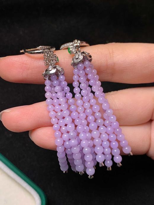 流苏翡翠耳环 商品图5