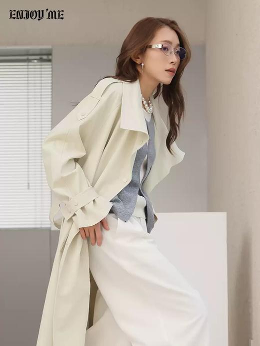 【门店同款】ENJOY春季“柔权主义”经典永恒长款风衣 169649972 商品图3