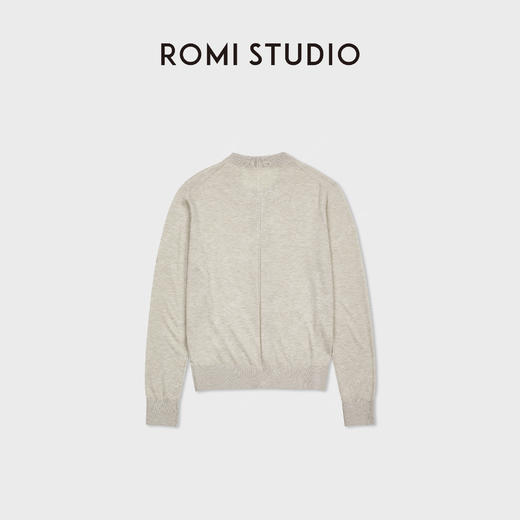 ROMI STUDIO“松弛慵懒”桑蚕丝绵羊毛混纺圆领套头开衫 RWCSST2376 商品图1