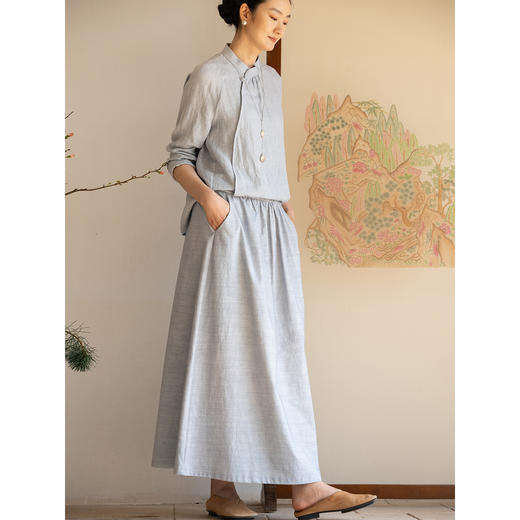 牧衣游原创 32支纯棉半身裙新款宽松显瘦百搭文艺休闲半裙 馥记 商品图2