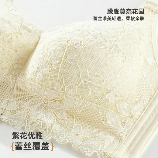 雅黛俪大胸显小显瘦女士内衣轻薄透气蕾丝春夏新款胸罩内衣 商品图5