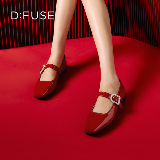 Dfuse迪芙斯2026春季新款多巴胺色彩方头舒适软底玛丽珍单鞋DFE1111111 商品图9