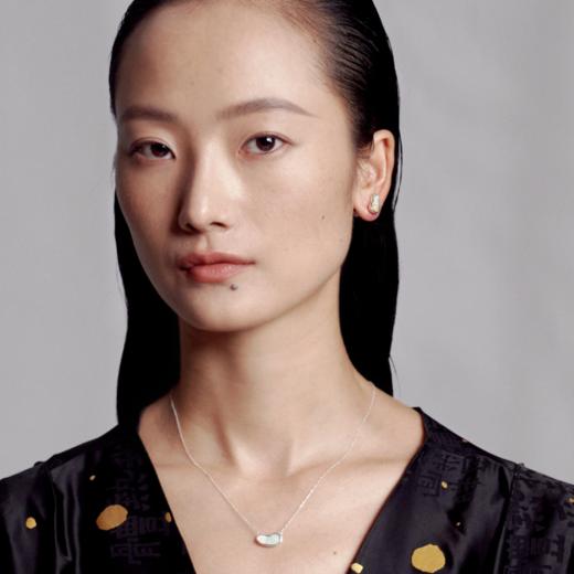 美颂之光 MAISON LUMIERE 925银天然翡翠福豆耳钉手链项链 商品图7