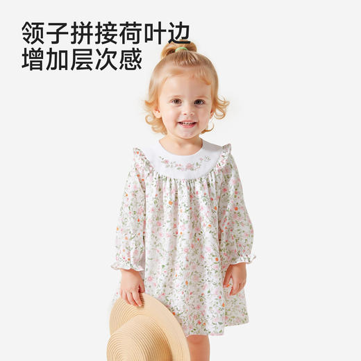 【商场同款】英氏童装女宝连衣裙日常法式可爱小洋裙春夏碎花裙子 商品图2