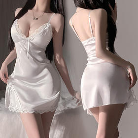 【真丝睡裙】霏慕 简约淡雅风可外穿仿真丝家居睡裙5817情趣内衣