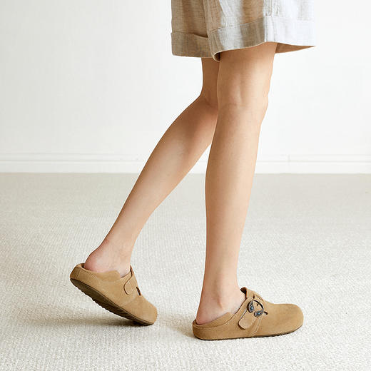 【上新】千百度全包薄底勃肯鞋女2026春季新款复古休闲深口单鞋A26110531 商品图4