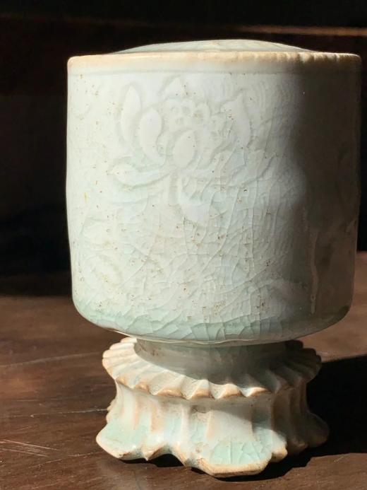 影青刻划水波莲池纹筒式香插，顺丰包邮 商品图8