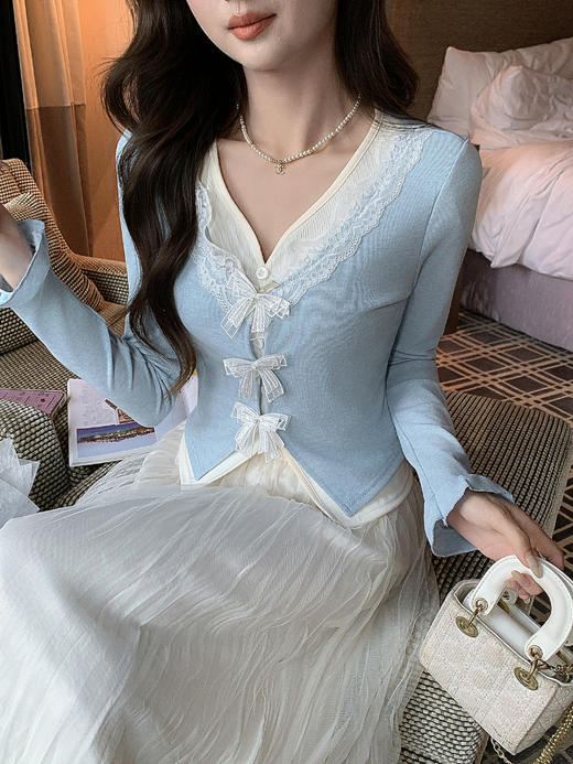 张心子【南屏晚风】飘逸超仙网纱百褶半身裙女中长款春新款仙女裙 U2602054 商品图7