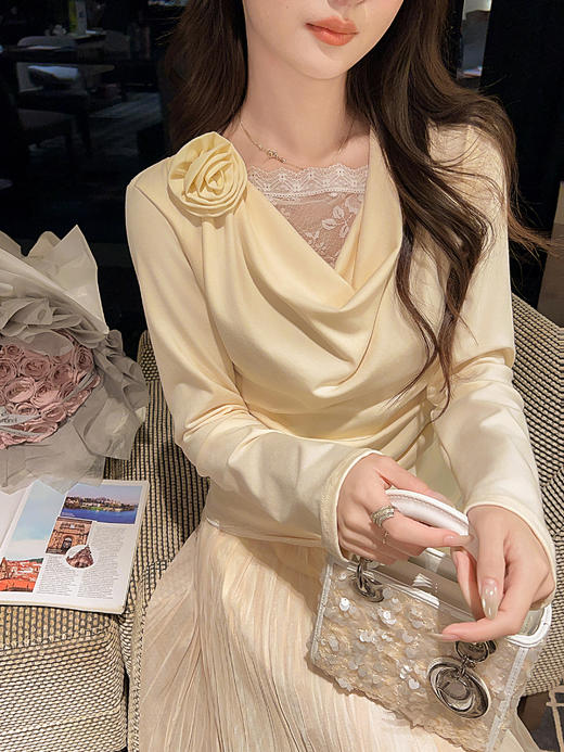 张心子【鎏金腮红裙】温柔大裙摆褶皱半身裙中长款女春新款仙女裙 U2602053 商品图5