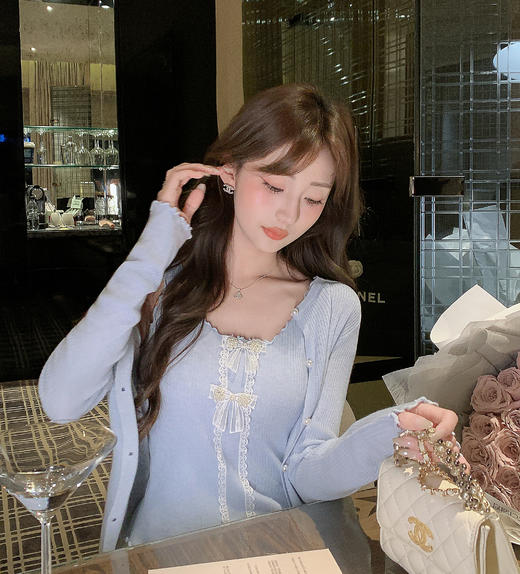 张心子【微甜百利】开衫吊带上衣两件套女春季新款时髦针织套装 U2602073 商品图5