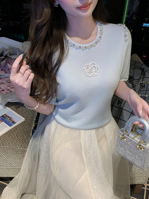 张心子【月光遐想】不规则超好看的网纱半身裙女中长款春装仙女裙 U2602072 商品图5