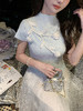 张心子【藤蔓花】半高领立体花朵针织衫短袖上衣 U2602085 商品缩略图6