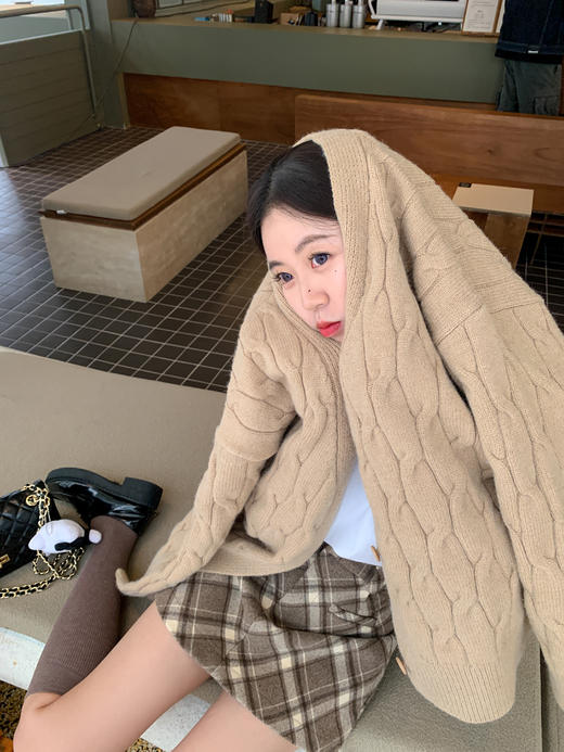 <曾小咸推荐>2.12现货秒杀 ！微信超特价！2色麻花毛衣开衫 日常189.99 立减100 秒杀89.99！！ 商品图12