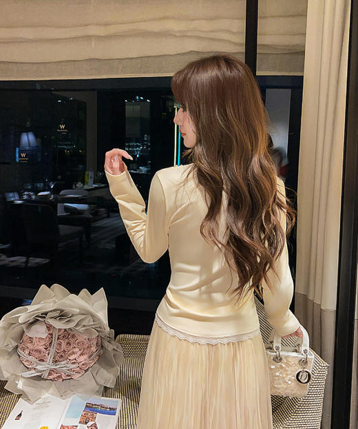 张心子【鎏金腮红裙】温柔大裙摆褶皱半身裙中长款女春新款仙女裙 U2602053 商品图6