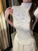 张心子【手工花】绝美独特立体花半高领针织衫短袖上衣 U2602045 商品缩略图7