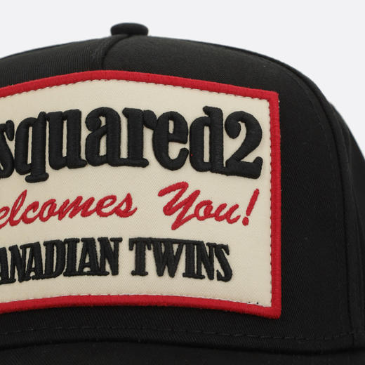 DSQUARED2 中性徽标贴片刺绣棉质棒球帽 黑色 BCM0984 05C00001 2124 商品图3