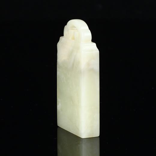孤品17818老挝石藕粉冻如意钮扁章书画闲章1.0*2.8*5.3cm 商品图3