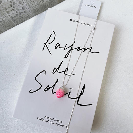 粉色草莓长链吊坠项链-纪念日百货门店同款169246305 商品图1