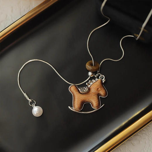 复古木质小马项链吊坠-纪念日百货门店同款168944030 商品图1