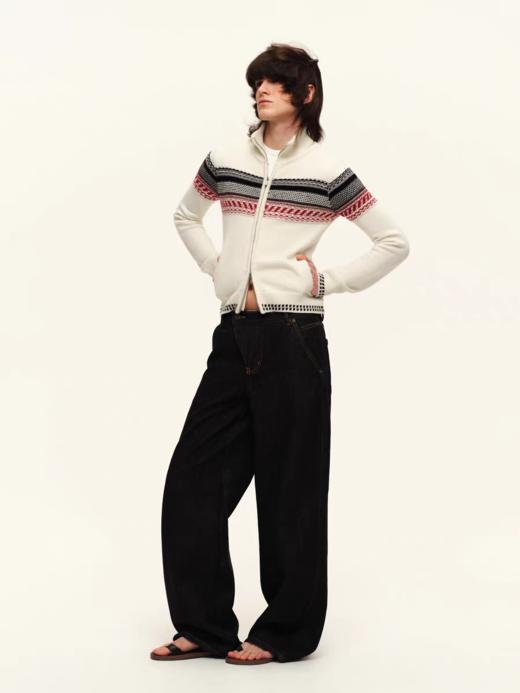 出逃赤岗西/C26SSE029/复古立领提花羊毛毛衣外套 商品图3