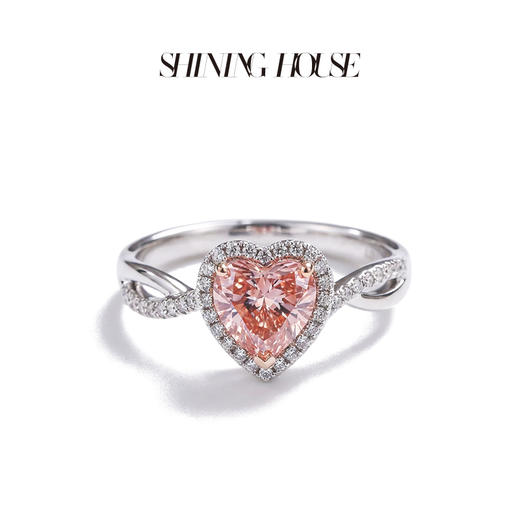 ShiningHouse[培育] 粉钻系列 18k金钻石戒指 心形1克拉钻人工真钻人造钻石K金戒指时尚钻石戒指卓越匠心奢耀臻献【此商品不支持7天无理由退货退款】预计3日发货 商品图2