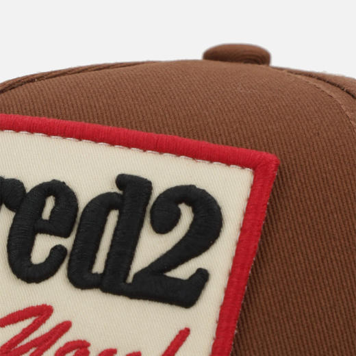 DSQUARED2 中性徽标贴片刺绣棉质棒球帽 棕色 BCM0984 05C00001 5087 商品图3