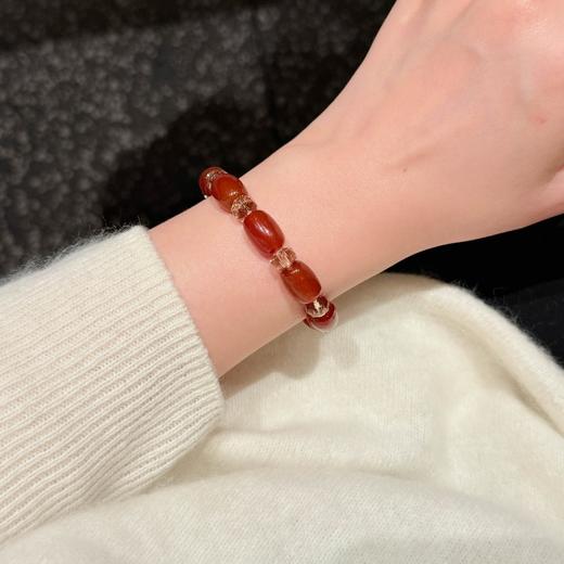 ARSIS｜晶石系列 护身稳运·红玛瑙茶晶串珠手链 商品图3