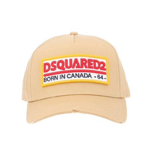 DSQUARED2 中性徽标贴片刺绣棉质棒球帽 米色 BCM0983 05C00001 5130 商品图1