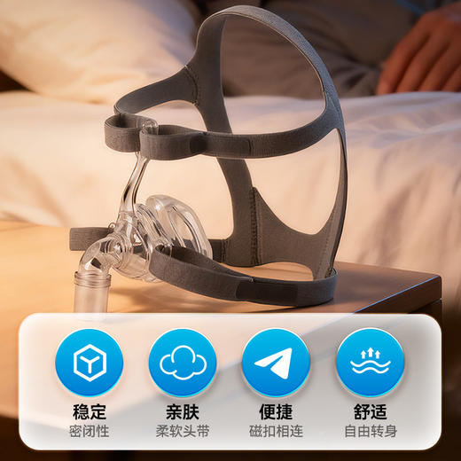 可孚呼吸机面罩家用睡眠呼吸器老人头戴口鼻罩原装通用型配件系列 商品图1