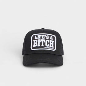 DSQUARED2 中性徽标贴片刺绣棉质棒球帽 黑色 BCM0987 05C02694 2124