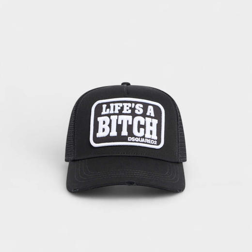 DSQUARED2 中性徽标贴片刺绣棉质棒球帽 黑色 BCM0987 05C02694 2124 商品图0