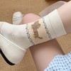 袜子女款春秋款纯棉中筒袜学生可爱卡通猫咪小狗提花植绒无骨袜子 商品缩略图1