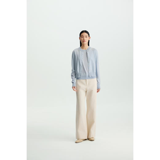 商场同款PURE TOUCH26春夏新款圆领针织开衫宽松立体绣绵羊毛衫 商品图6